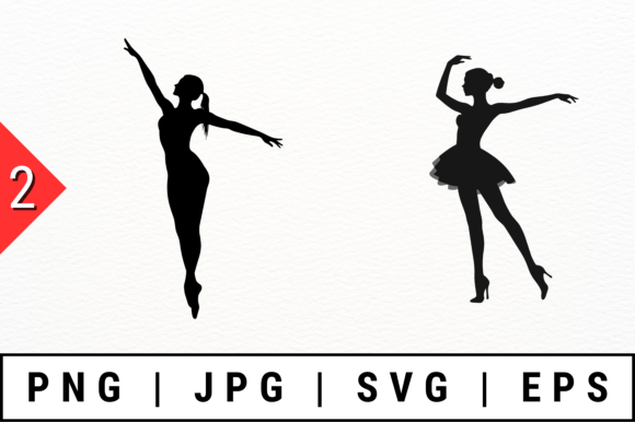 Ballerina Silhouettes Vector: Graphics for Crafts
