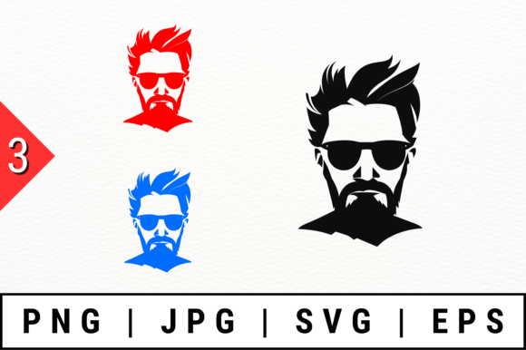 Bearded Man Graphics for Modern Crafts