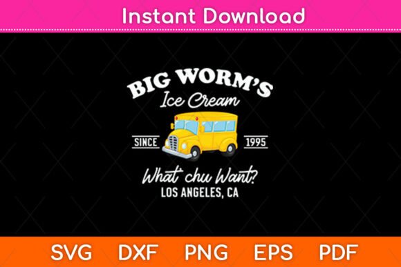Big Worms Ice Cream Graphics for Crafts