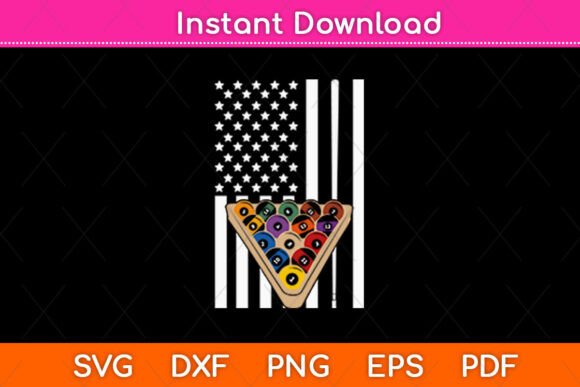 Billiard Stick Ball Pool Flag Graphics for Crafts