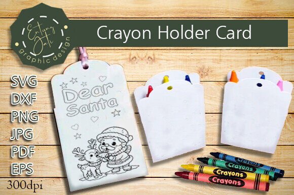 Christmas Card, Crayon Holder Card Graphics & Crafts
