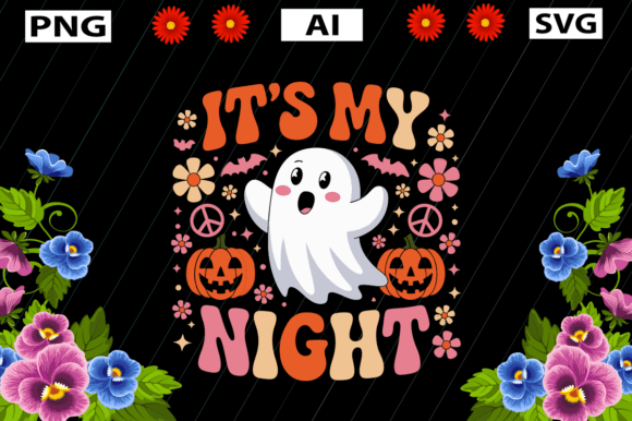 Halloween Shirt Design: Its My Night Graphics for Crafts