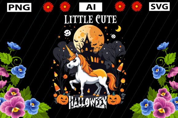 Halloween T Shirt Little Cute Halloween Graphics & Crafts