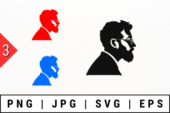 Review: Vector Art Silhouettes of Bearded Man