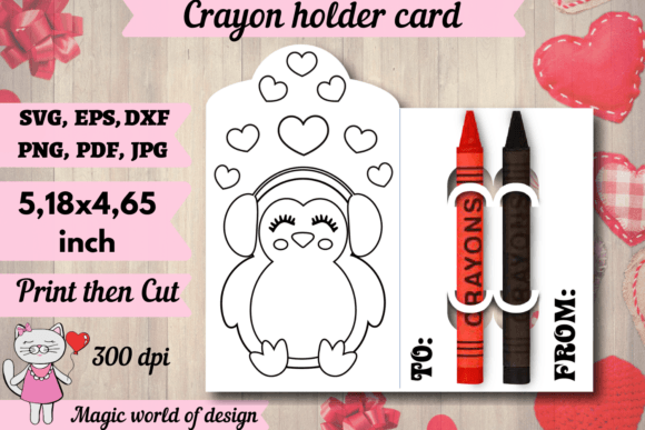 Valentine's Day Penguin Graphics for Crafts